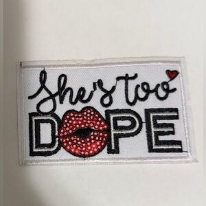 Stylish Embroidered Patch with Red Lips